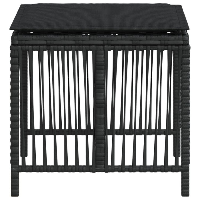 Scaune de grădină cu perne, 4 buc. negru 41x41x36 cm poliratan - WALTI WALTI