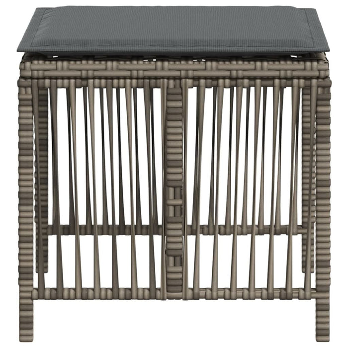 Scaune de grădină cu perne, 4 buc. gri 41x41x36 cm poliratan - WALTI WALTI