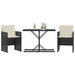 Set bistro cu perne, 3 piese, negru, poliratan - WALTI WALTI