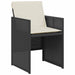 Set bistro cu perne, 3 piese, negru, poliratan - WALTI WALTI