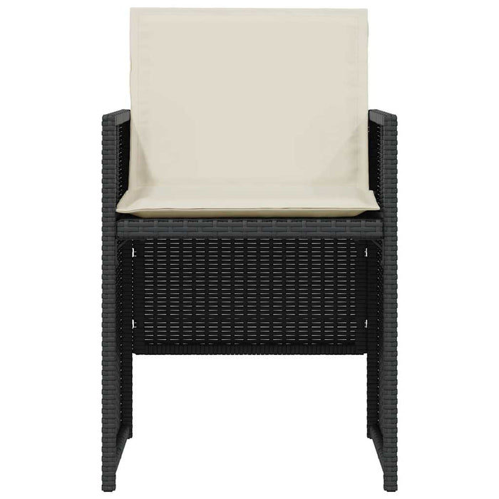 Set bistro cu perne, 3 piese, negru, poliratan - WALTI WALTI