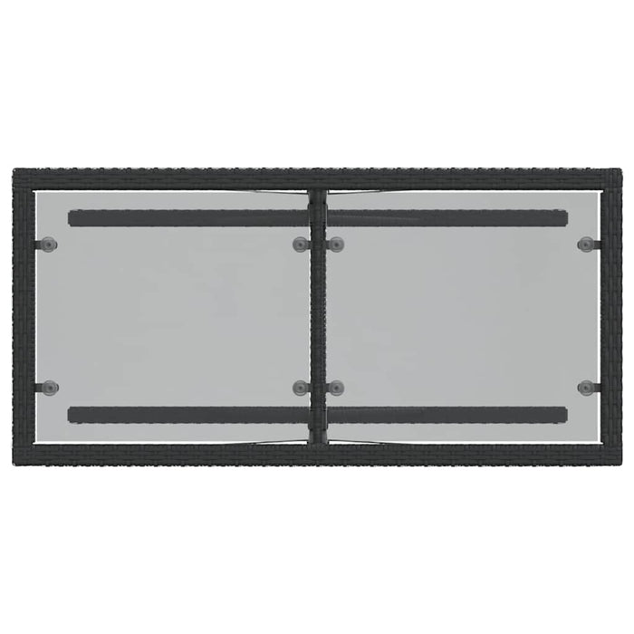 Set bistro cu perne, 3 piese, negru, poliratan - WALTI WALTI