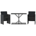 Set bistro cu perne, 3 piese, negru, poliratan - WALTI WALTI