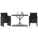 Set bistro cu perne, 3 piese, negru, poliratan - WALTI WALTI