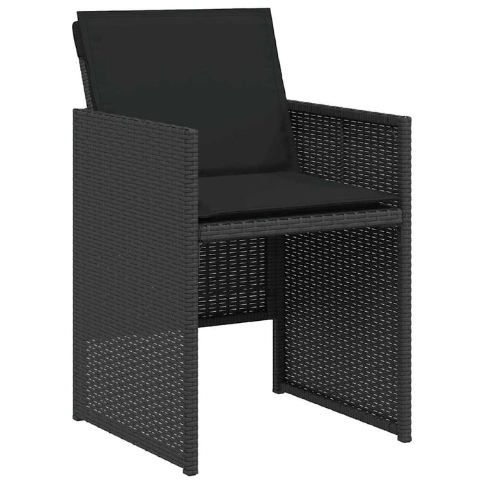 Set bistro cu perne, 3 piese, negru, poliratan - WALTI WALTI