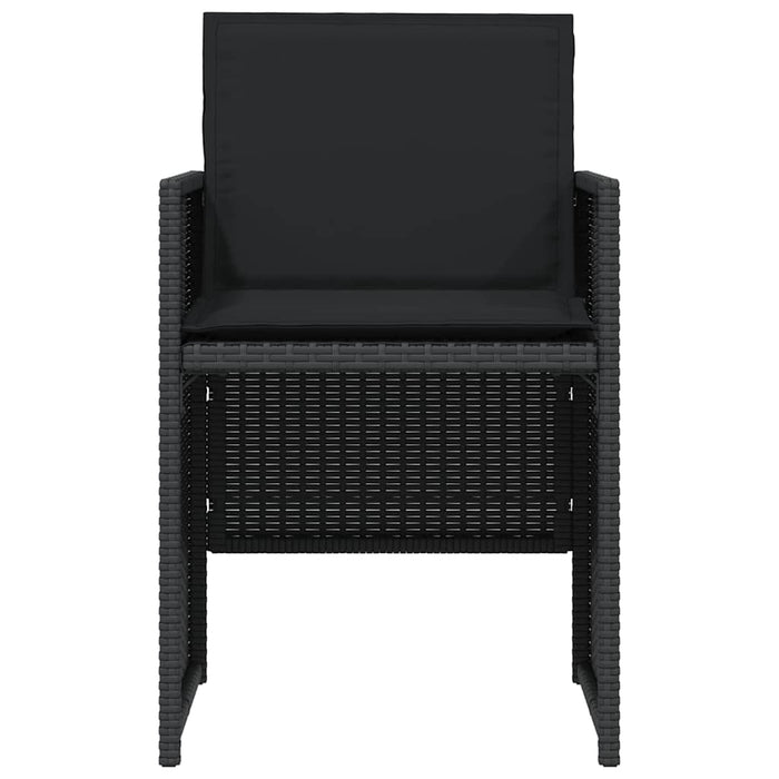 Set bistro cu perne, 3 piese, negru, poliratan - WALTI WALTI