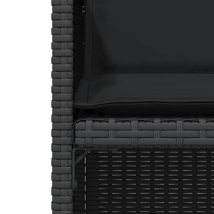 Set bistro cu perne, 3 piese, negru, poliratan - WALTI WALTI