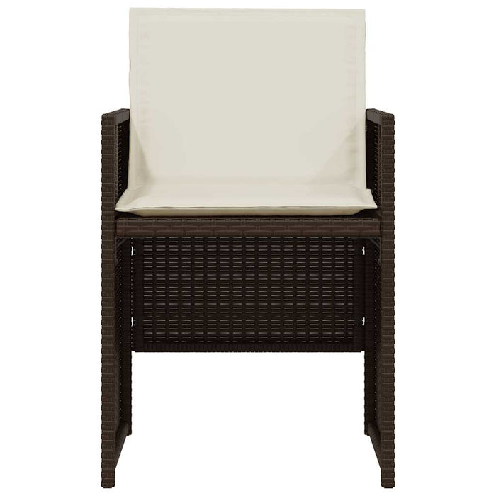 Set bistro cu perne, 3 piese, maro, poliratan - WALTI WALTI