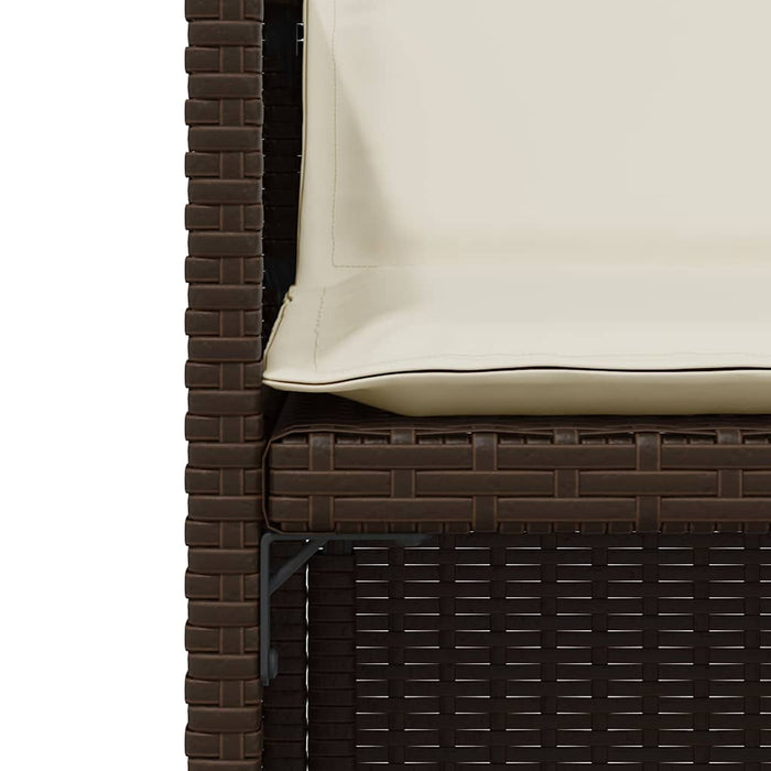 Set bistro cu perne, 3 piese, maro, poliratan - WALTI WALTI