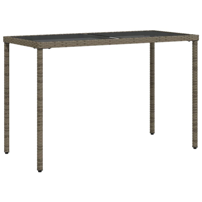 Masă de grădină cu blat din sticlă gri, 115x54x74cm, poliratan - WALTI WALTI
