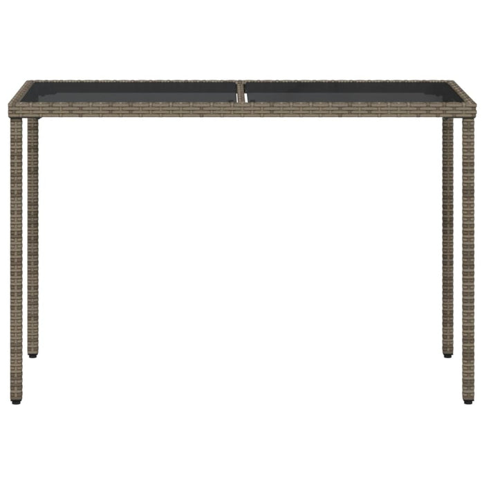 Masă de grădină cu blat din sticlă gri, 115x54x74cm, poliratan - WALTI WALTI