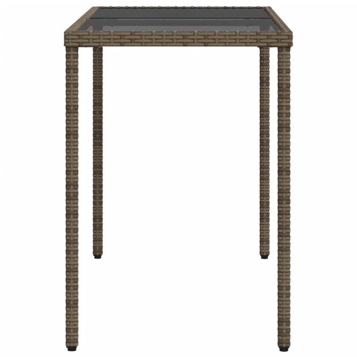 Masă de grădină cu blat din sticlă gri, 115x54x74cm, poliratan - WALTI WALTI