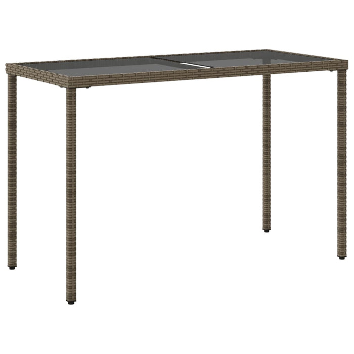 Masă de grădină cu blat din sticlă gri, 115x54x74cm, poliratan - WALTI WALTI