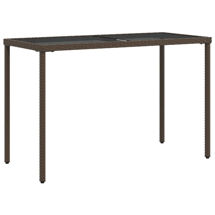 Masă de grădină, blat din sticlă, maro, 115x54x74cm, poliratan - WALTI WALTI