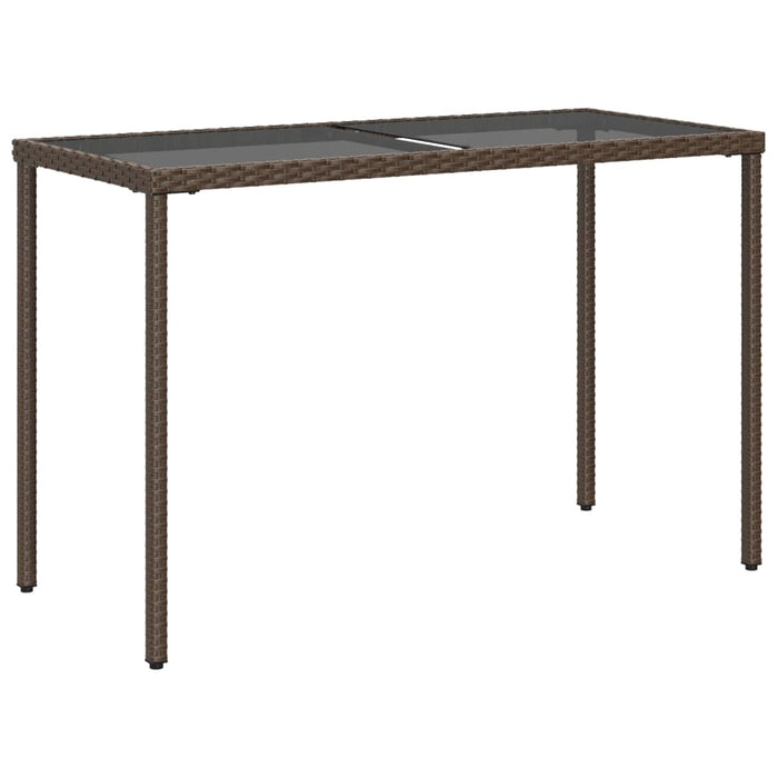 Masă de grădină, blat din sticlă, maro, 115x54x74cm, poliratan - WALTI WALTI