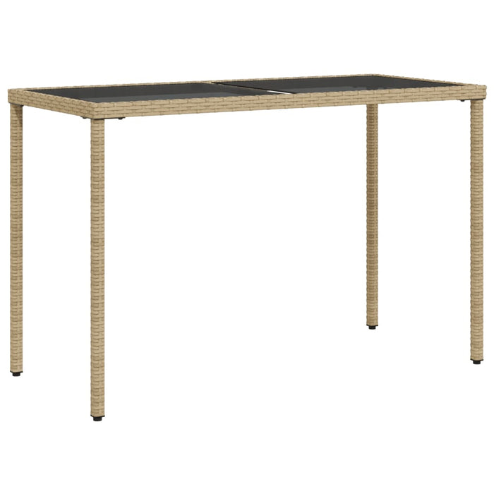 Masă de grădină cu blat din sticlă bej, 115x54x74 cm, poliratan - WALTI WALTI