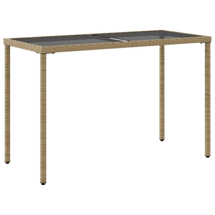 Masă de grădină cu blat din sticlă bej, 115x54x74 cm, poliratan - WALTI WALTI
