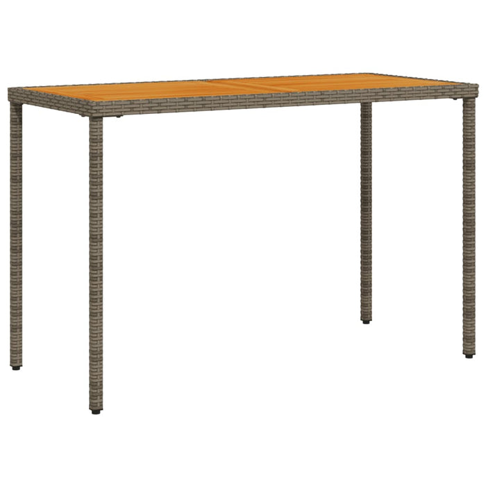 Masă de grădină, blat lemn acacia, gri, 115x54x74 cm, poliratan - WALTI WALTI