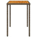 Masă de grădină, blat lemn acacia, gri, 115x54x74 cm, poliratan - WALTI WALTI