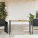 Masă grădină blat din lemn acacia, negru 115x54x74 cm poliratan - WALTI WALTI