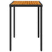Masă grădină blat din lemn acacia, negru 115x54x74 cm poliratan - WALTI WALTI