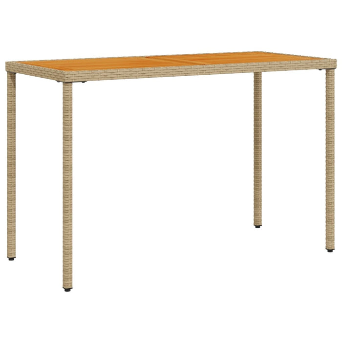Masă de grădină, blat din lemn acacia, 115x54x74 cm, poliratan - WALTI WALTI