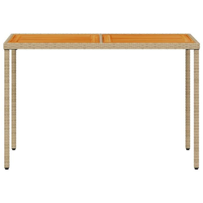 Masă de grădină, blat din lemn acacia, 115x54x74 cm, poliratan - WALTI WALTI