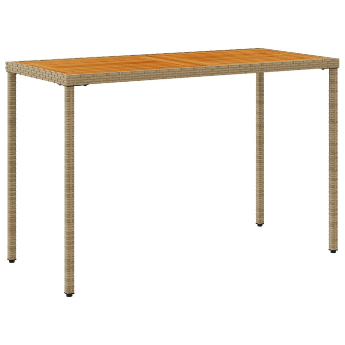 Masă de grădină, blat din lemn acacia, 115x54x74 cm, poliratan - WALTI WALTI