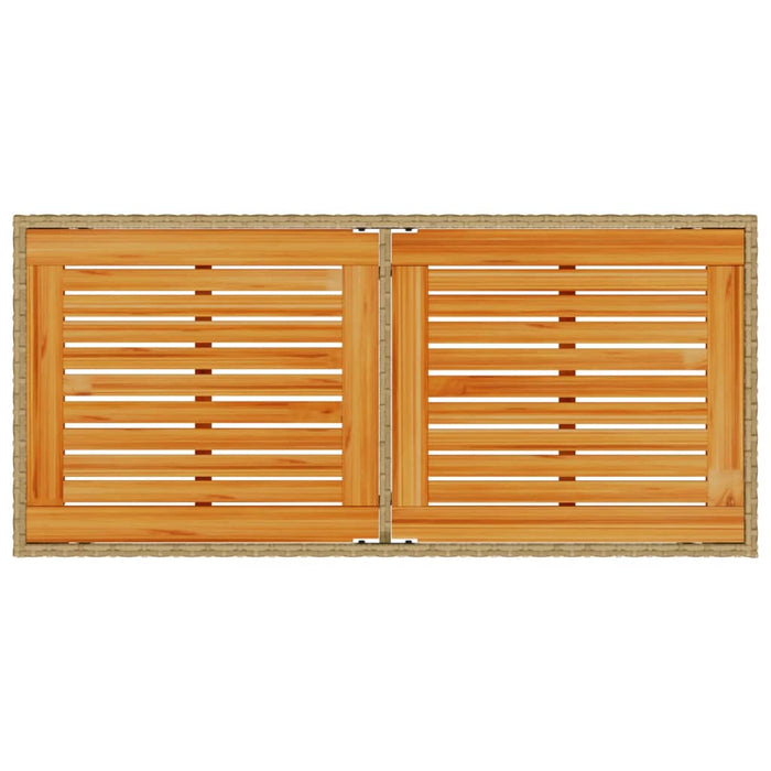 Masă de grădină, blat din lemn acacia, 115x54x74 cm, poliratan - WALTI WALTI