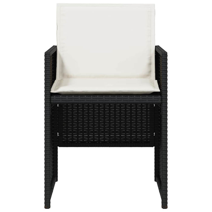 Set mobilier de grădină cu perne, 5 piese, negru, poliratan WALTI