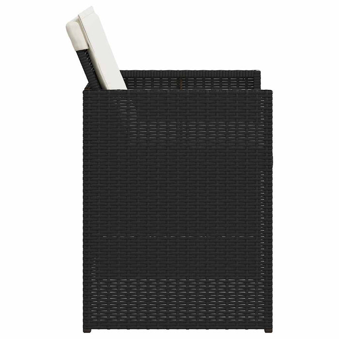 Set mobilier de grădină cu perne, 5 piese, negru, poliratan WALTI