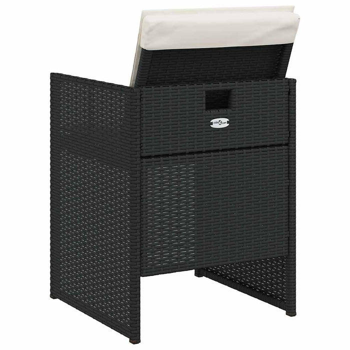 Set mobilier de grădină cu perne, 5 piese, negru, poliratan WALTI
