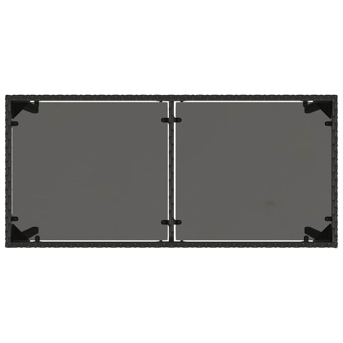 Set mobilier de grădină cu perne, 5 piese, negru, poliratan WALTI