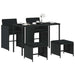 Set mobilier de grădină cu perne, 5 piese, negru, poliratan - WALTI WALTI