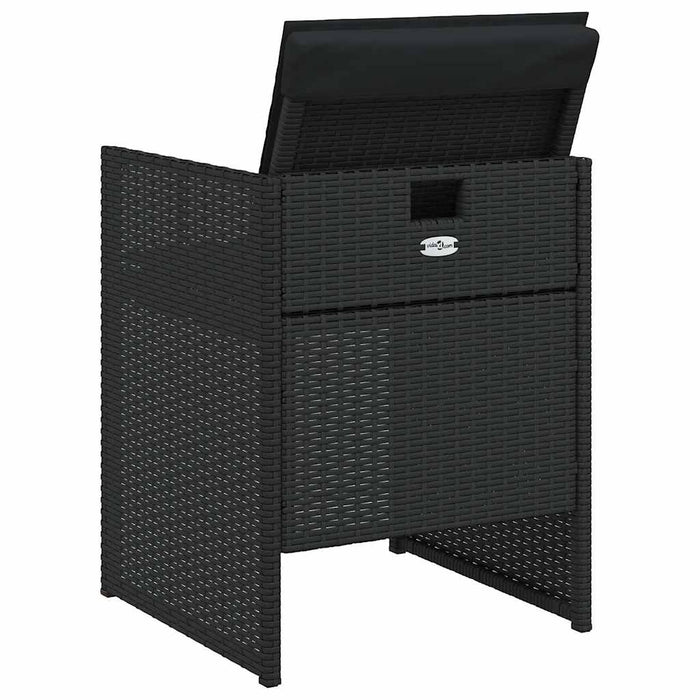 Set mobilier de grădină cu perne, 5 piese, negru, poliratan - WALTI WALTI