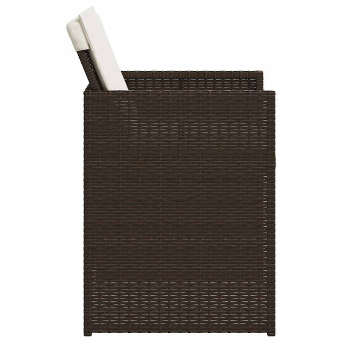 Set mobilier de grădină, 5 piese, cu perne, maro, poliratan - WALTI WALTI