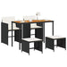 Set mobilier de grădină cu perne, 5 piese, negru, poliratan - WALTI WALTI