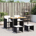 Set mobilier de grădină cu perne, 5 piese, negru, poliratan - WALTI WALTI