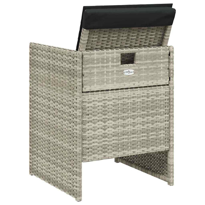 Set mobilier de grădină cu perne, 5 piese gri deschis poliratan - WALTI WALTI