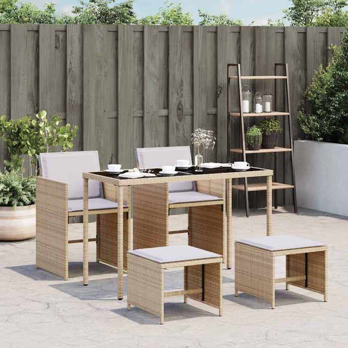 Set mobilier pentru grădină, 5 piese, cu perne, bej, poliratan - WALTI WALTI