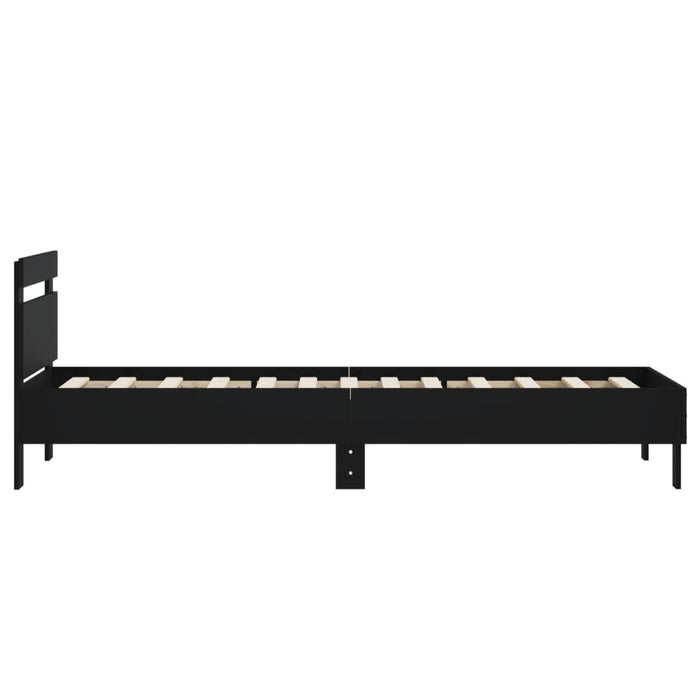 Cadru de pat cu tăblie, negru, 75x190 cm, lemn prelucrat - WALTI WALTI