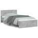 Cadru de pat cu tăblie gri beton 100x200 cm lemn prelucrat - WALTI WALTI