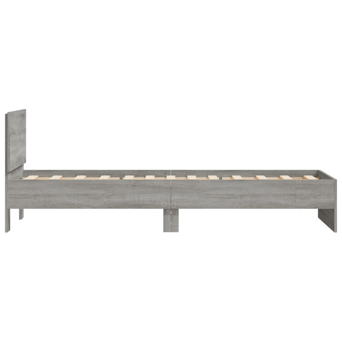 Cadru de pat cu tăblie gri sonoma 75x190 cm lemn prelucrat - WALTI WALTI