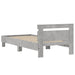 Cadru de pat cu tăblie și lumini LED, gri beton, 90x200 cm - WALTI WALTI