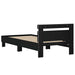 Cadru de pat cu tăblie și lumini LED, negru, 75x190 cm - WALTI WALTI