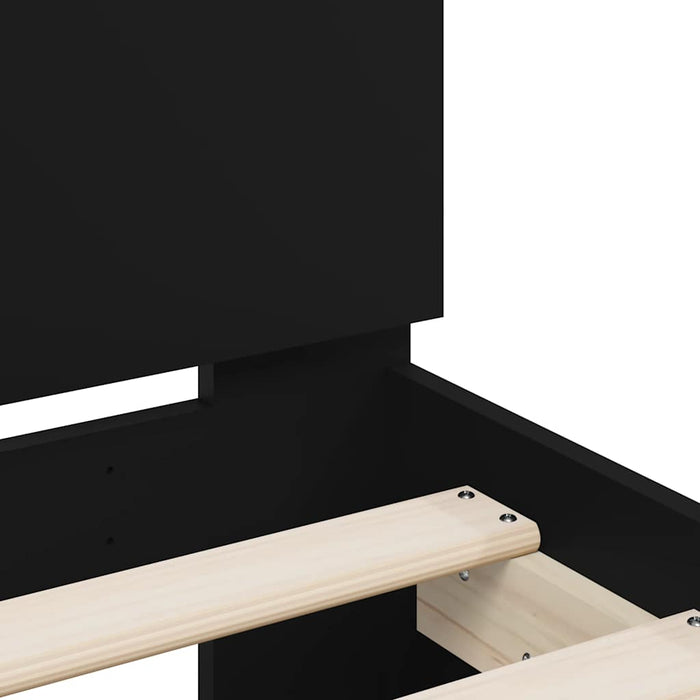 Cadru de pat cu tăblie și lumini LED, negru, 75x190 cm - WALTI WALTI
