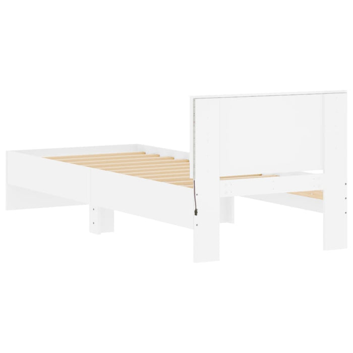 Cadru de pat cu tăblie și lumini LED, alb, 90x190 cm - WALTI WALTI
