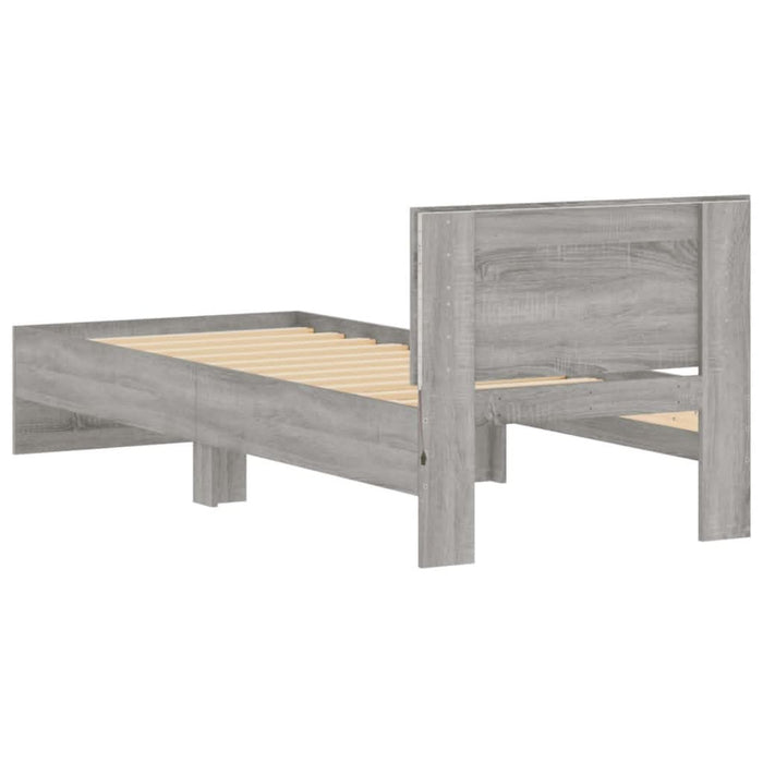 Cadru de pat cu tăblie și lumini LED, gri sonoma, 75x190 cm - WALTI WALTI
