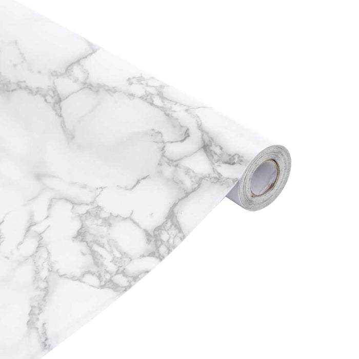 Autocolant pentru mobilier, alb marmură, 90x500 cm, PVC - WALTI WALTI