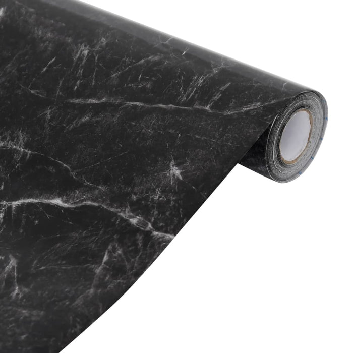 Autocolant pentru mobilier, negru marmură, 90x500 cm, PVC - WALTI WALTI